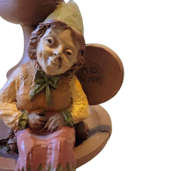Vintage Mrs. Wink Tom Clark Cairn Studios Troll Gnome Fairy Candlestick Holder - Picture 2 of 10